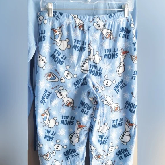 Briefly Stated Disney Frozen Movie Womens‎ Pajamas Sz S Fleece Olaf Elsa Anna - Picture 4 of 10